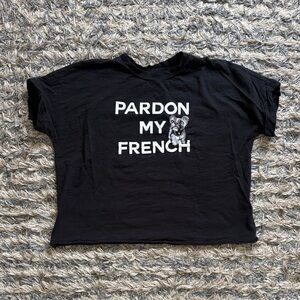 Buffalo David Bitton Black French Bulldog Graphic Tee, 100% Cotton, Size XS